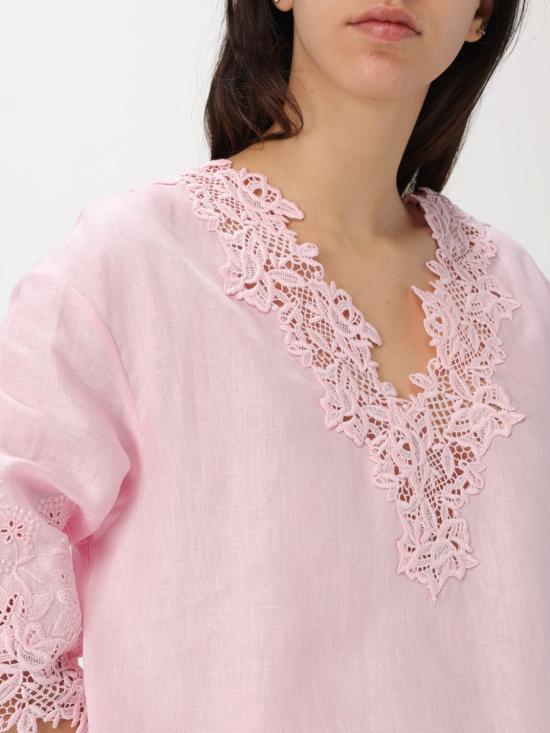 25SS 에르마노 설비노 반팔 티셔츠 D464L310NZR 42808 Pink - ERMANNO SCERVINO