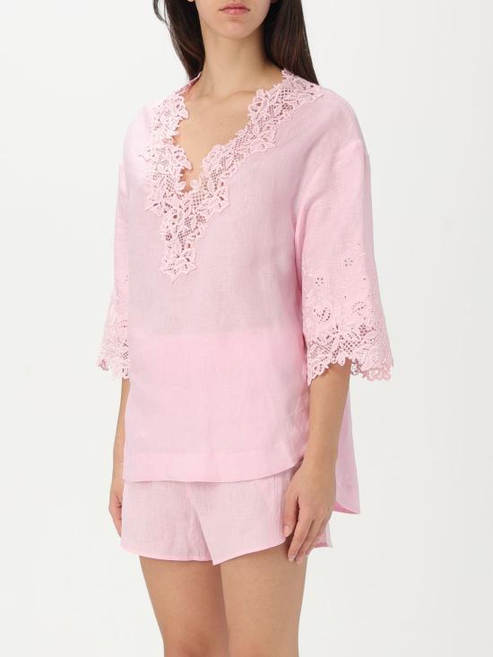 25SS 에르마노 설비노 반팔 티셔츠 D464L310NZR 42808 Pink - ERMANNO SCERVINO