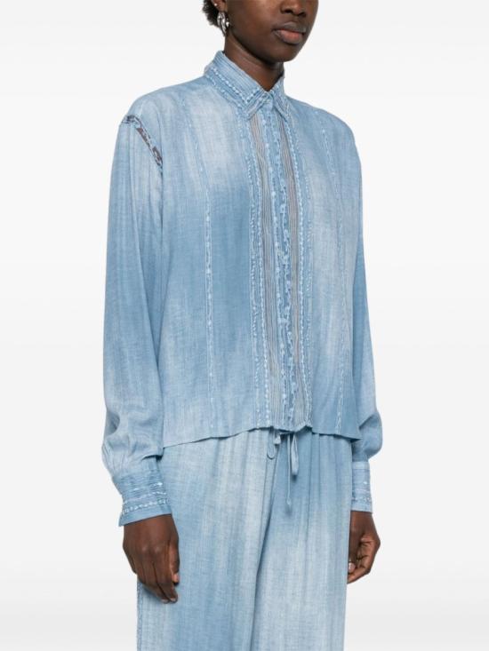 25SS 에르마노 설비노 긴팔 티셔츠 D462K347EMY Blue - ERMANNO SCERVINO