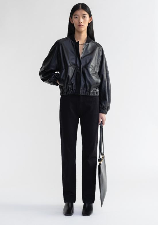 25FW 에어론 자켓 켈리 - 가죽 봄버 재킷 - AERON