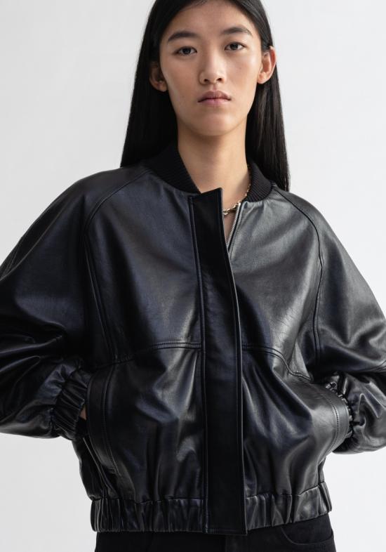 25FW 에어론 자켓 켈리 - 가죽 봄버 재킷 - AERON