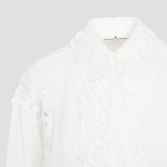 24FW 에르마노 설비노 긴팔 티셔츠 D452K767GET White - ERMANNO SCERVINO
