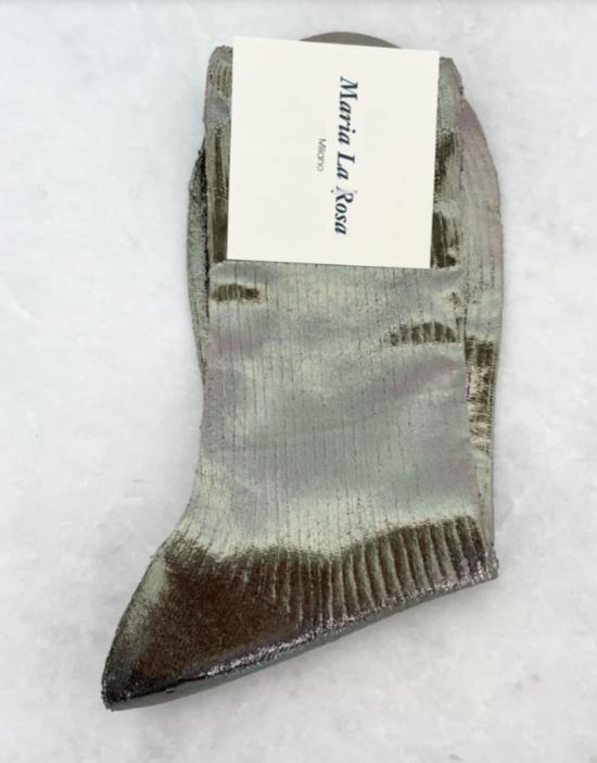  마리아 라 로사 양말 원 리브 라미네이티드 메탈릭 삭스 그레이 - MARIA LA ROSA