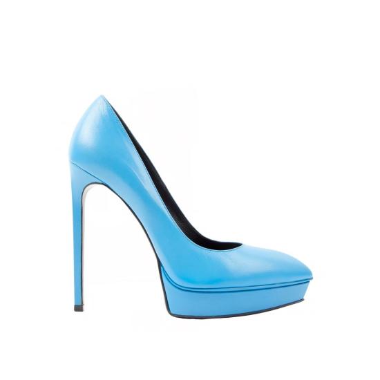  생로랑 힐/펌프스 SHOES PUMPS blue heel Blue BLUE