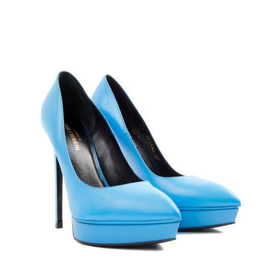  생로랑 힐/펌프스 SHOES PUMPS blue heel Blue BLUE - SAINT LAURENT