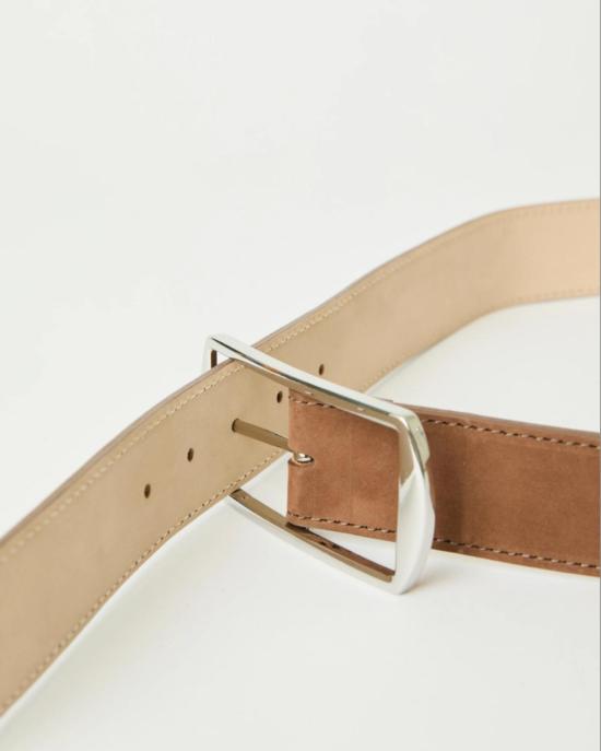  비로우더슬림 벨트 슬림 벨트 B 로우 리버 누벅  모카/실버 - B LOW THE BELT