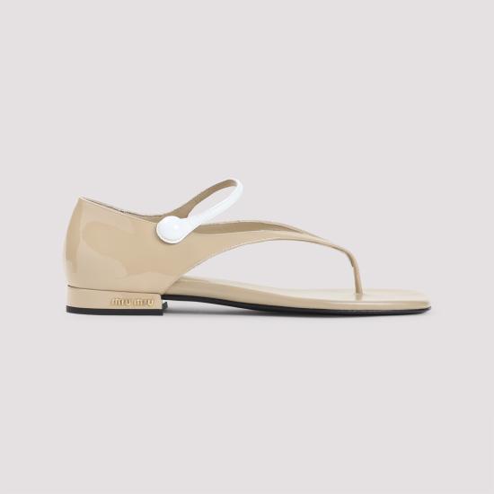 25FW 미우미우 뮬/슬리퍼 5Y468EF010 06E F0J34 SABBIA BIANCO - MIU MIU