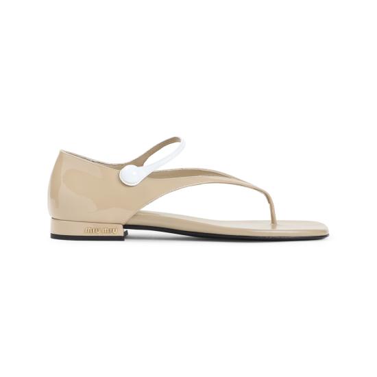 25FW 미우미우 뮬/슬리퍼 5Y468EF010 06E F0J34 SABBIA BIANCO - MIU MIU