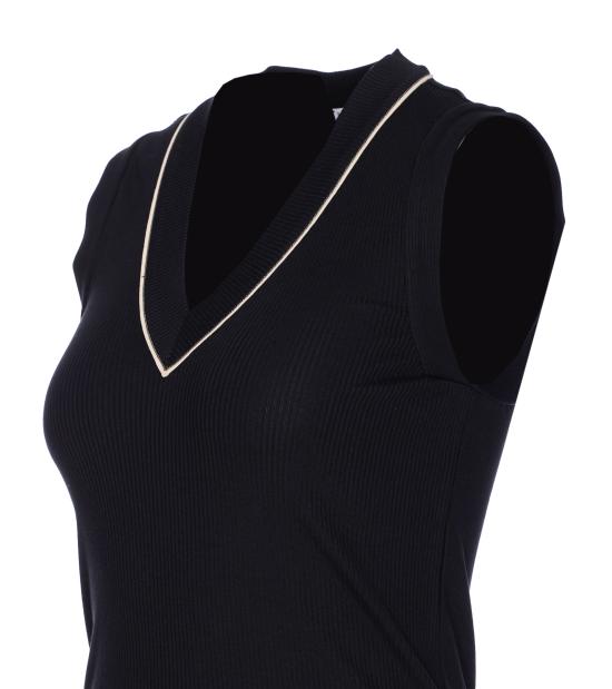 25SS 브루넬로 쿠치넬리 민소매 티셔츠 MG902FP312 CDW23 Black - BRUNELLO CUCINELLI