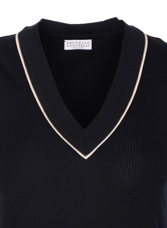 25SS 브루넬로 쿠치넬리 민소매 티셔츠 MG902FP312 CDW23 Black - BRUNELLO CUCINELLI