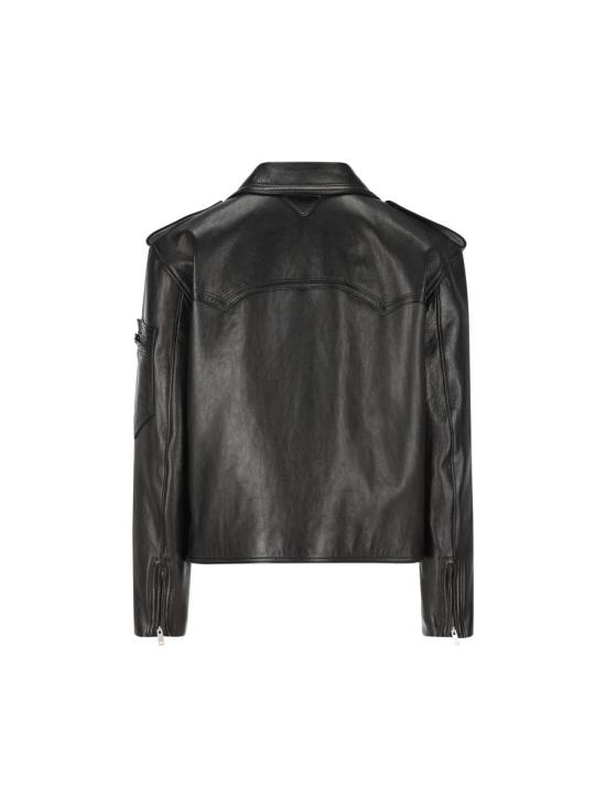 25SS 프라다 가죽 자켓 58A20711KDF0002 P25 Black - PRADA