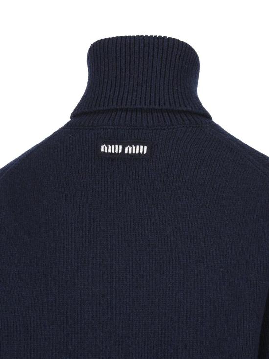24FW 미우미우 터틀넥 MMR43515BVF0008 AI24 BLUE - MIU MIU