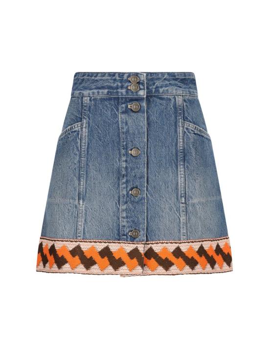 25SS 발렌티노 가라바니 숏 스커트 6B3DD19Z94U558 P25 MEDIUM BLUE DENIM