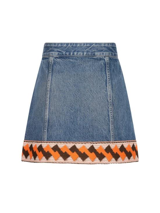 25SS 발렌티노 가라바니 숏 스커트 6B3DD19Z94U558 P25 MEDIUM BLUE DENIM - VALENTINO GARAVANI