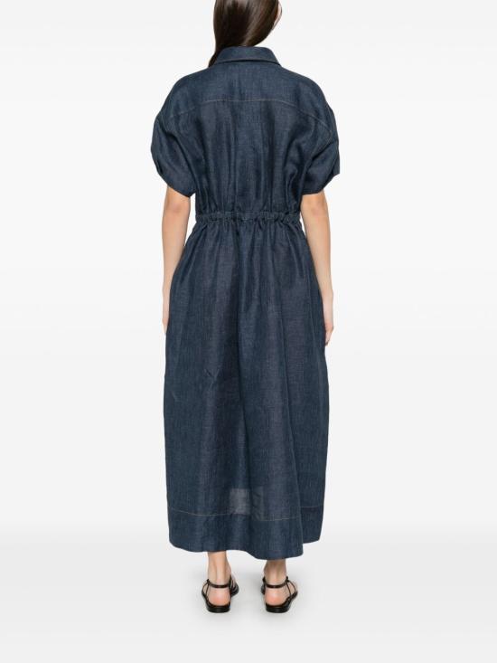 25SS 브루넬로 쿠치넬리 미디 원피스 MH538A5345 C100 Blue - BRUNELLO CUCINELLI