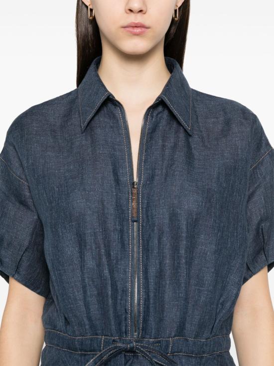 25SS 브루넬로 쿠치넬리 미디 원피스 MH538A5345 C100 Blue - BRUNELLO CUCINELLI