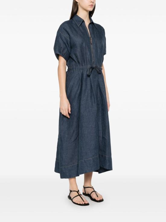 25SS 브루넬로 쿠치넬리 미디 원피스 MH538A5345 C100 Blue - BRUNELLO CUCINELLI