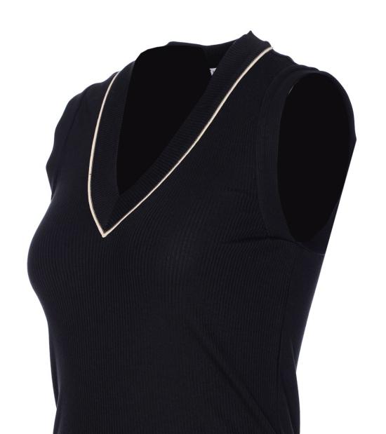 25SS 브루넬로 쿠치넬리 민소매 티셔츠 MG902FP312CDW23 Black - BRUNELLO CUCINELLI