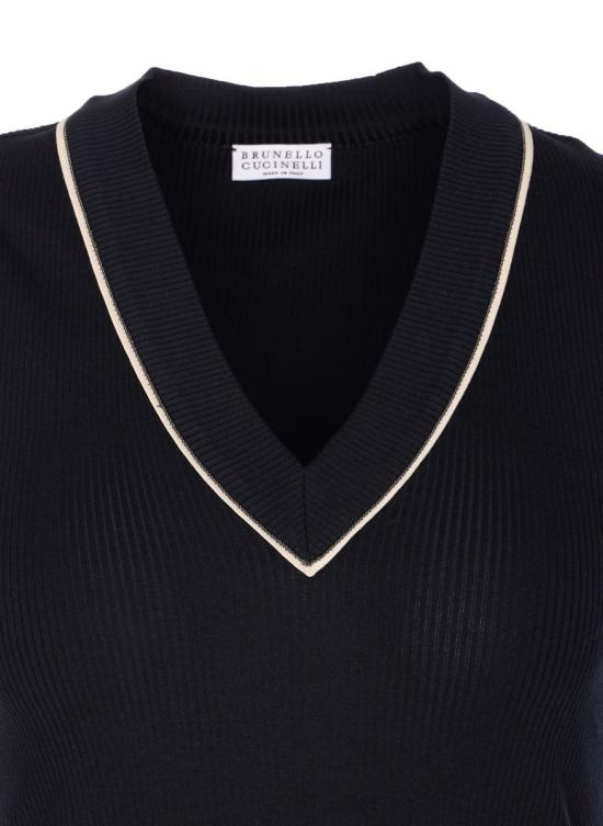 25SS 브루넬로 쿠치넬리 민소매 티셔츠 MG902FP312CDW23 Black - BRUNELLO CUCINELLI