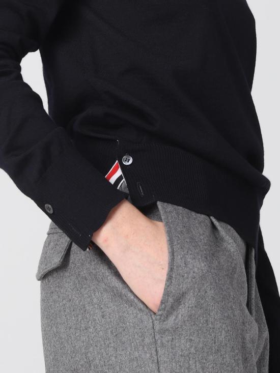 25FW 톰브라운 4바 릴렉스드 스웨터 FKA280AY1014 415 Navy - THOM BROWNE