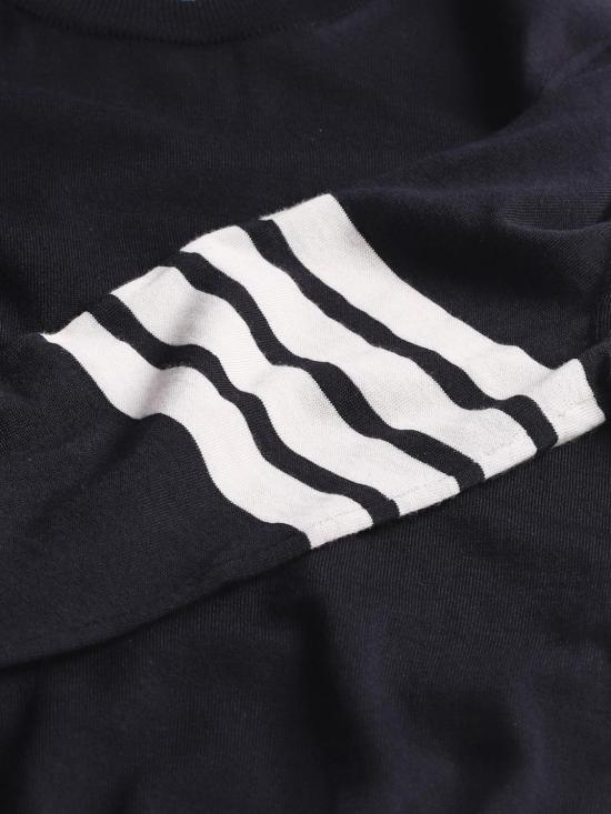 25FW 톰브라운 4바 릴렉스드 스웨터 FKA280AY1014 415 Navy - THOM BROWNE