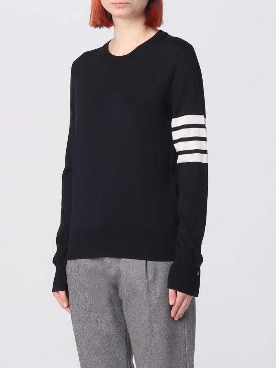 25FW 톰브라운 4바 릴렉스드 스웨터 FKA280AY1014 415 Navy - THOM BROWNE