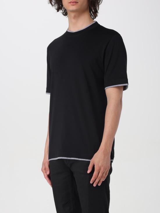 25FW 브루넬로 쿠치넬리 자수 로고 티셔츠 M0B137427 CCB75 Black - BRUNELLO CUCINELLI