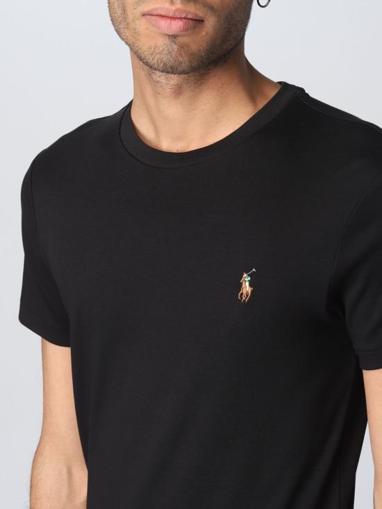 25FW 폴로 랄프로렌 포니 로고 자수 반팔티 710740727 001 Black - POLO RALPH LAUREN