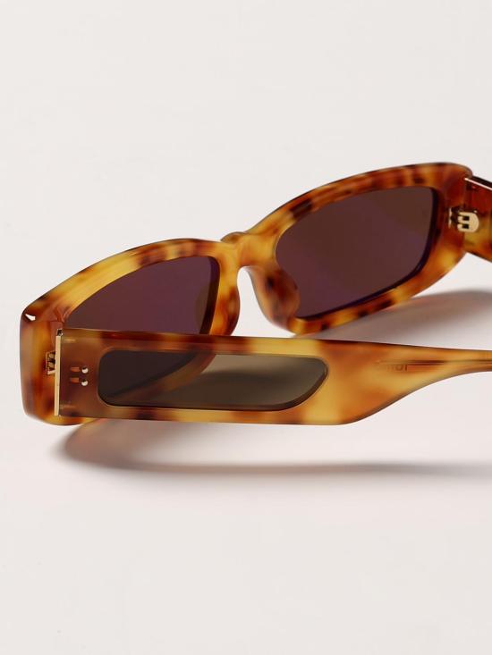 26SS 린다페로우 선글라스 LFL1419C4SUN4 SAFFRON T SHELL LIGHT GOLD GREEN Brown - LINDA FARROW