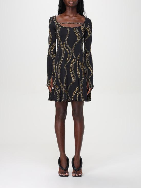 24FW 베르사체 숏 원피스 77HAO922JS416 G89 Black