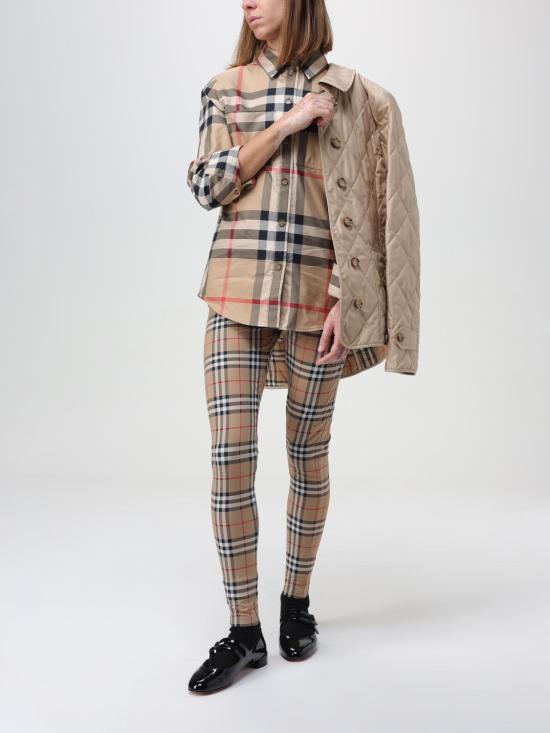 25FW 버버리 체크 스트레치 저지 레깅스  8049478 Beige - BURBERRY