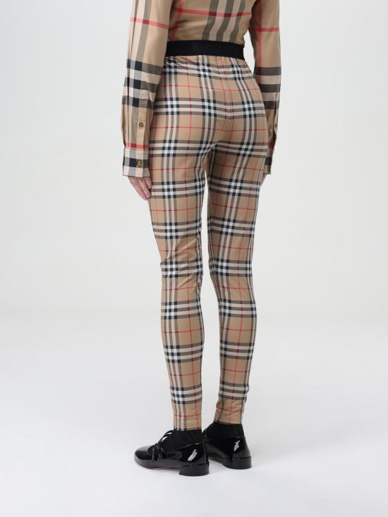 25FW 버버리 체크 스트레치 저지 레깅스  8049478 Beige - BURBERRY