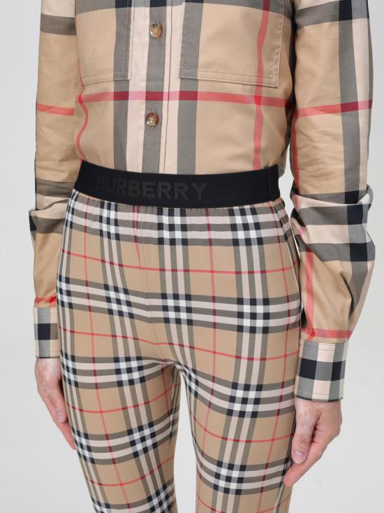 25FW 버버리 체크 스트레치 저지 레깅스  8049478 Beige - BURBERRY