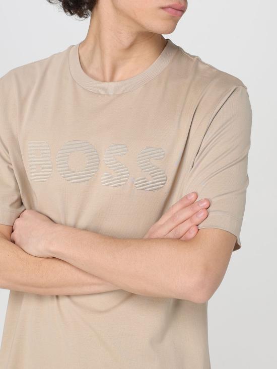 25FW 보스 반팔 티셔츠 50536796 275 Beige - BOSS