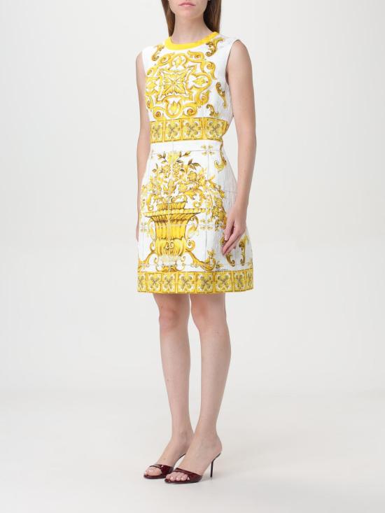 24FW 돌체앤가바나 롱 원피스 F68A8TFPTAH HG3TN Yellow - DOLCE & GABBANA