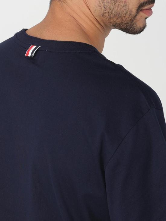 25FW 톰브라운 반팔 티셔츠 MJS067A00042 415 Navy - THOM BROWNE