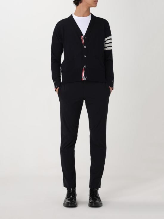 25FW 톰브라운 4바 서스테이너블 파인 메리노 울 클래식 가디건 MKC002AY1014 415 Navy - THOM BROWNE