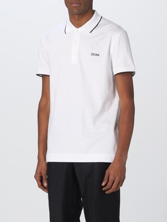 25FW 에르메네질도제냐 폴로 티셔츠 E7358A5B746 N00 White - ERMENEGILDO ZEGNA