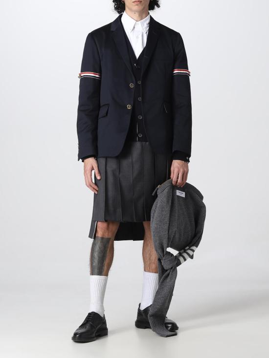 25FW 톰브라운 4바 서스테이너블 파인 메리노 울 클래식 가디건  MKC002AY1014 415 Navy - THOM BROWNE