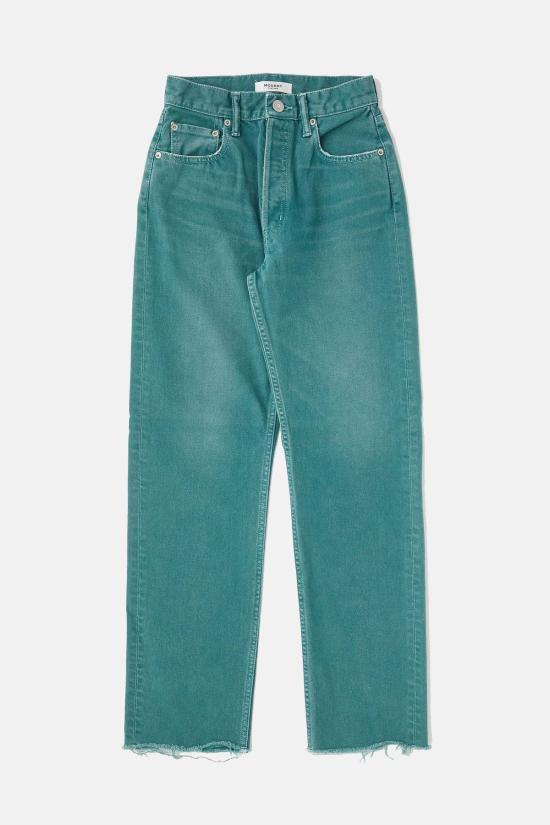  마우지 데님 팬츠 Moussy Armada 와이드 스트레이트 진 터콰이즈