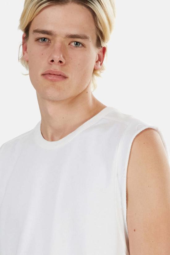  알렉산더 왕 민소매 티셔츠 코튼 스웨트 머슬 탱크 화이트 - ALEXANDER WANG