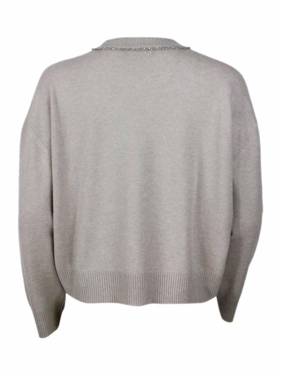 25FW 파비아나 필리피 시퀸 크루넥 스웨터 MAD214F016I9471259 Grey - FABIANA FILIPPI