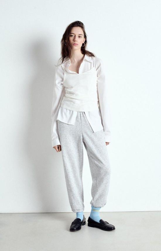  아메리칸 빈티지 트레이닝/조거 팬츠 에보나 조거 라이트 그레이 - AMERICAN VINTAGE