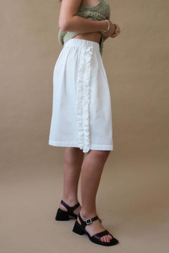  토잇 볼랑 숏팬츠 투아 볼랑 아델 러플 반바지 화이트 - TOIT VOLANT