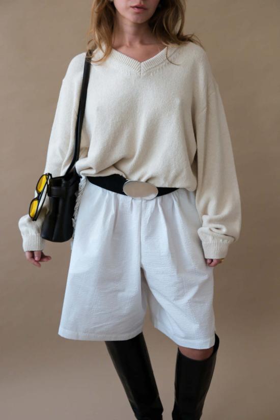  토잇 볼랑 숏팬츠 투아 볼랑 아델 러플 반바지 화이트 - TOIT VOLANT