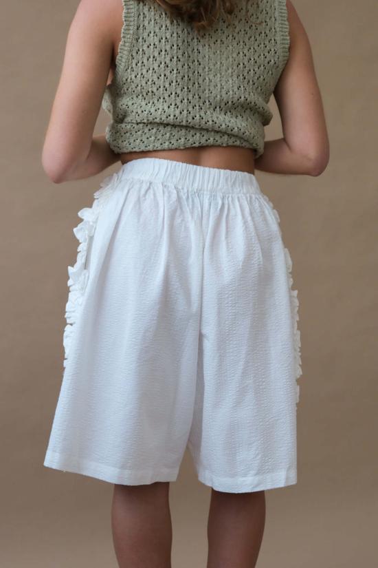  토잇 볼랑 숏팬츠 투아 볼랑 아델 러플 반바지 화이트 - TOIT VOLANT