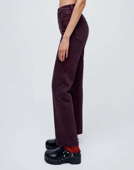  리던 데님 팬츠 70년대 스토브 파이프 청바지 세척 자두색 다시/만들기 - RE/DONE