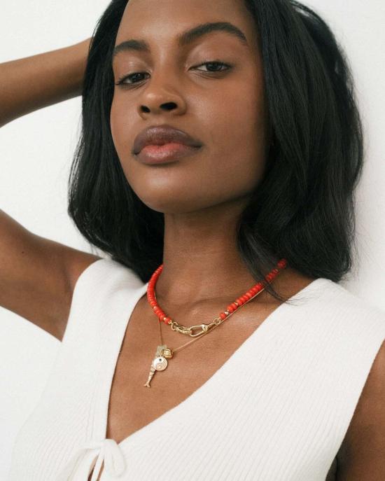  롤라 목걸이/팬던트 소니아 보석 목걸이 파파야 - LOLA