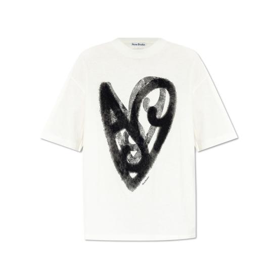 25SS 아크네 스튜디오 반팔 티셔츠 CL0344183 OPTIC WHITE DOM