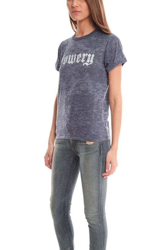  블루&크림 반팔 티셔츠 바워리 번아웃 티 블루 - BLUE&CREAM